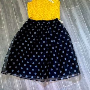 Black and white polka dot skirt